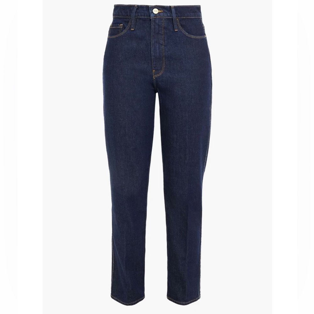 Frame Le Sylvie High-Rise Dark Blue Straight Leg Jeans (Size 25/26)